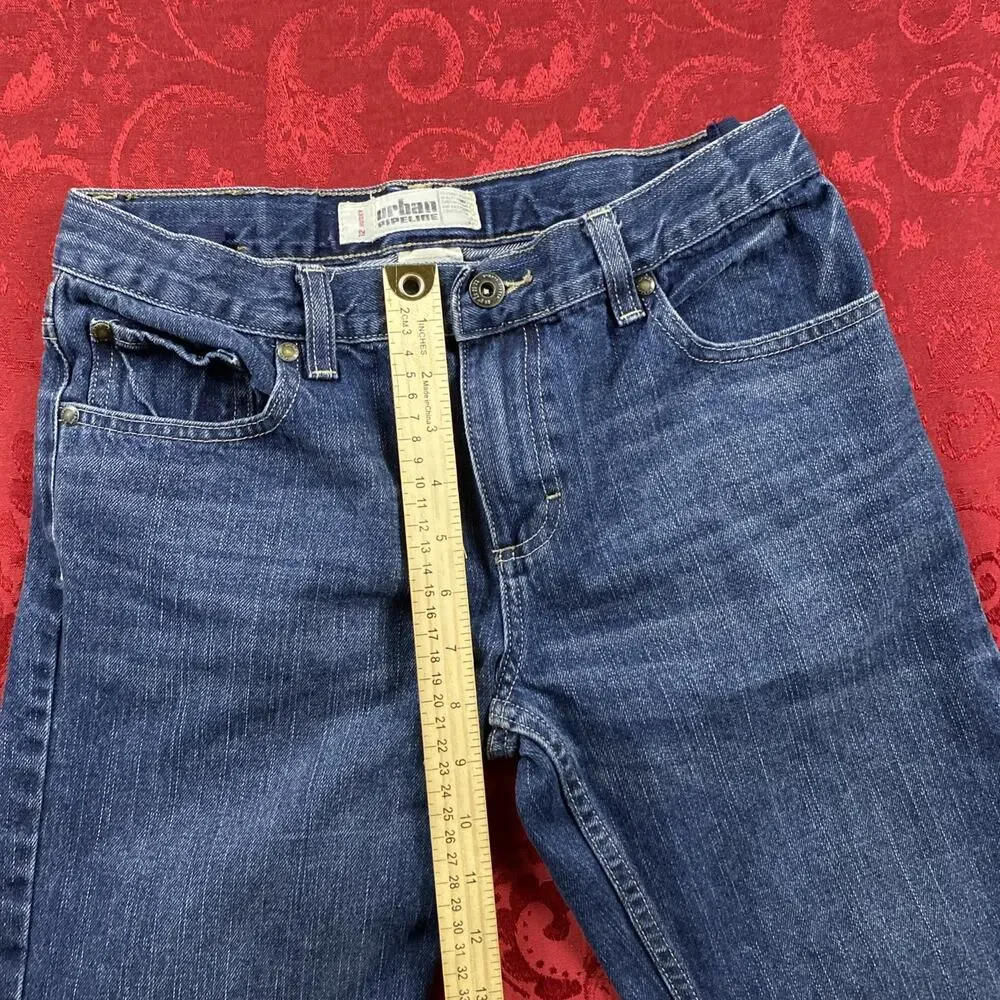 Urban Pipeline Jeans Boys 12 Husky Blue Straight Leg Dark‎ Wash Adjustable Waist